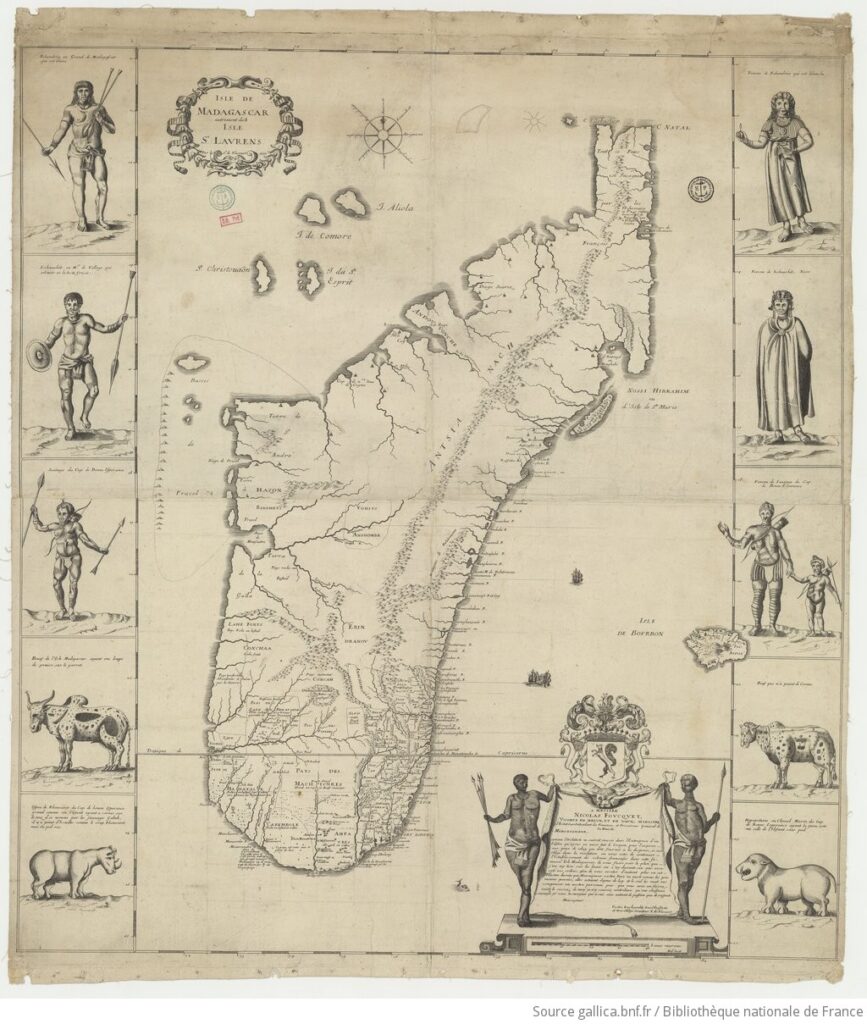 Carte de 1660 de l'île de Madagascar